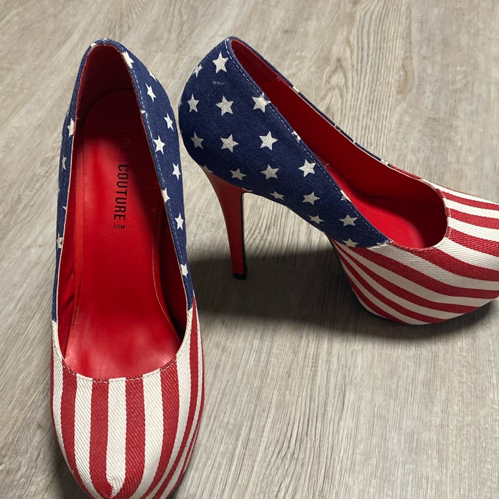 Lolli Couture Platform Heels with American flag design
